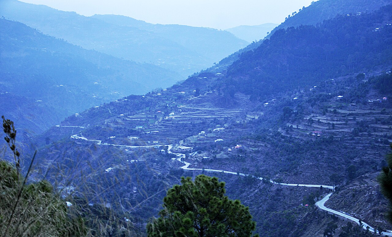 An evening view over Rawalakot in Azad Kashmir.