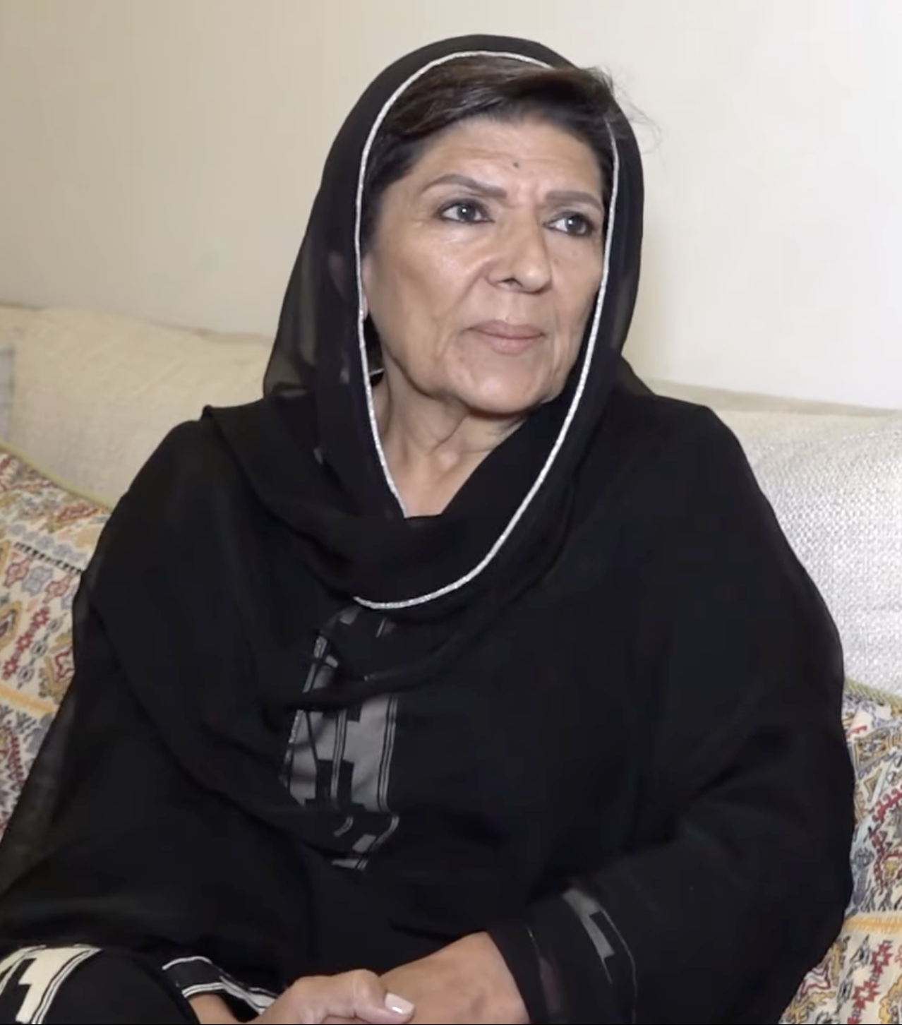 Aleema Khanum during a Voice of America interview in December 2024, seated and facing the camera