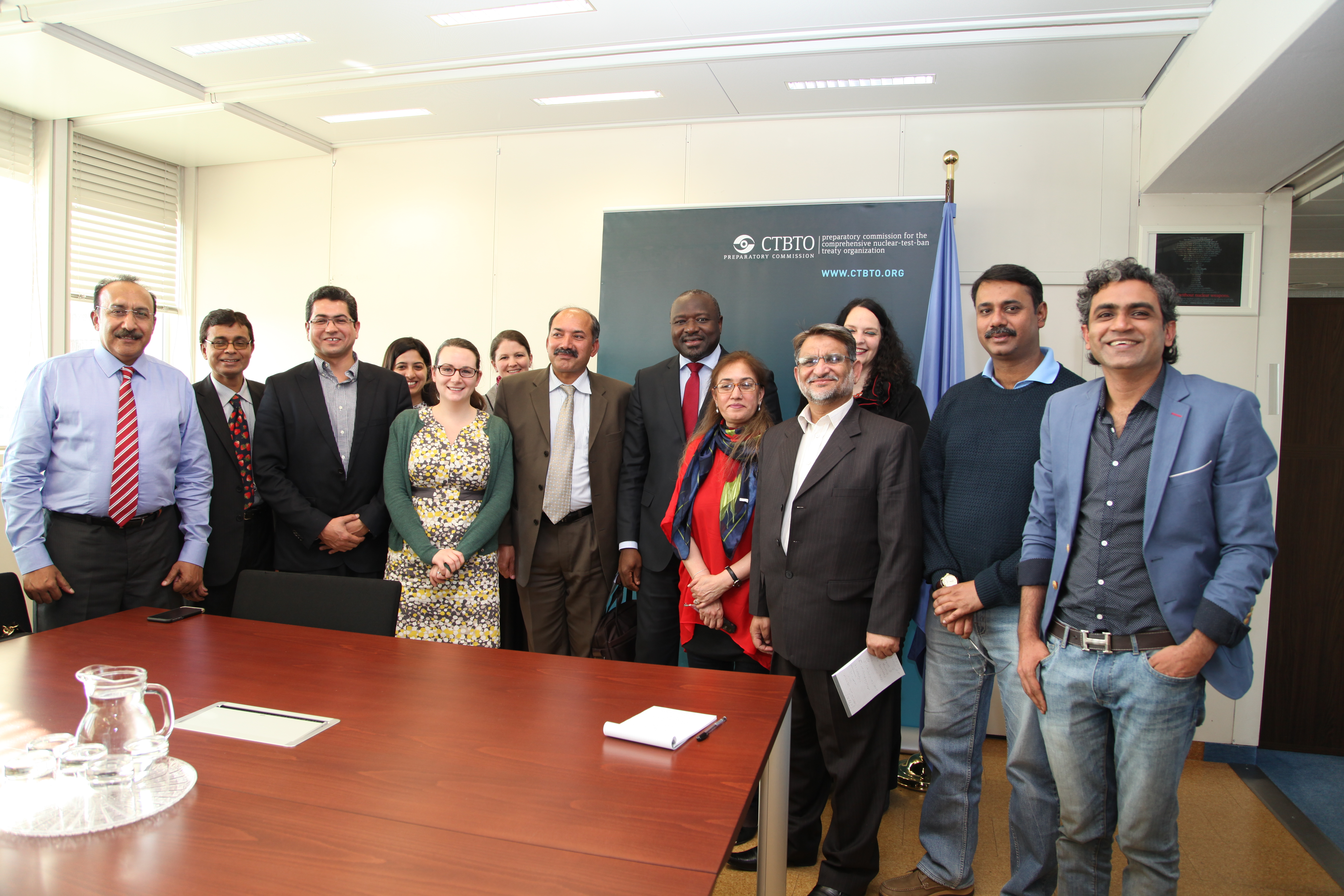 A group of journalists from Pakistan during a 2015 visit to an international organisation in Vienna.