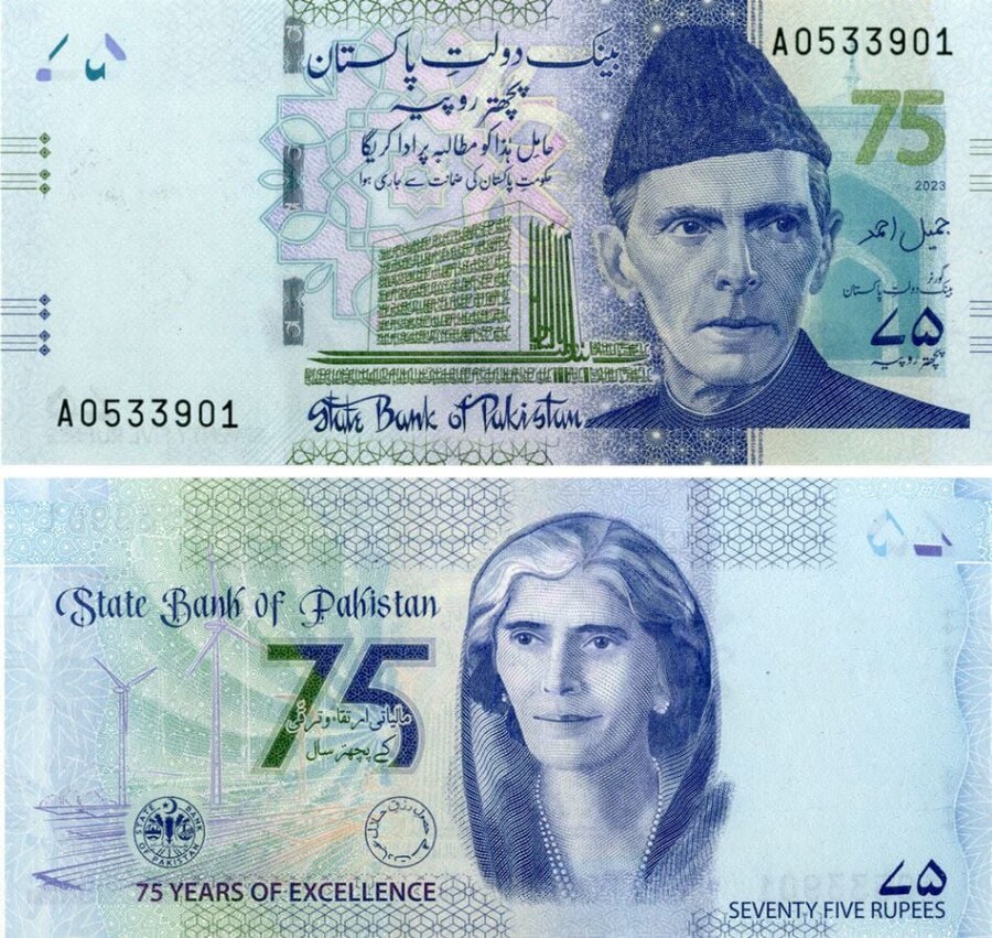 Pakistani rupee banknotes.
