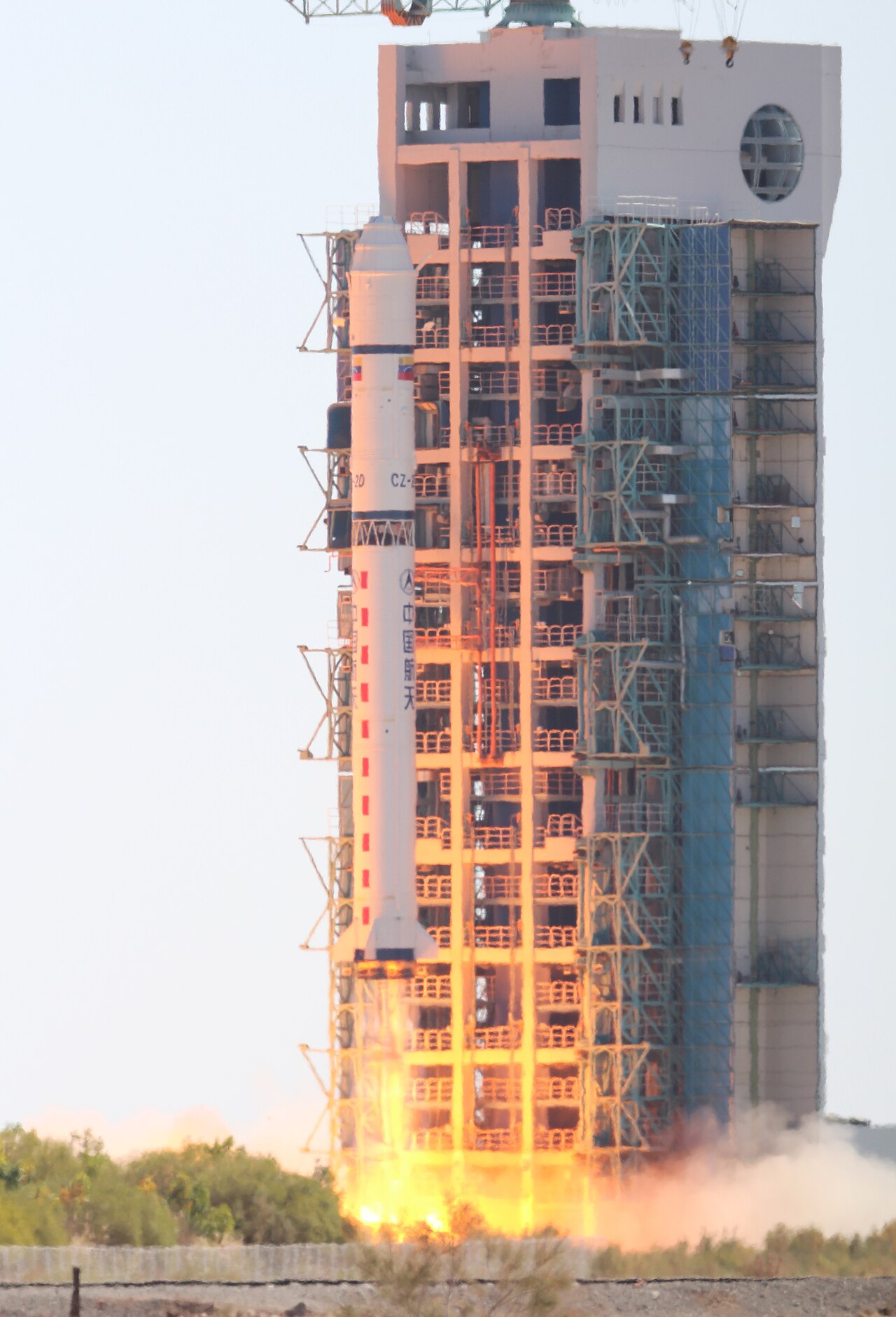 A Long March 2D rocket lifting off from the Jiuquan Satellite Launch Center