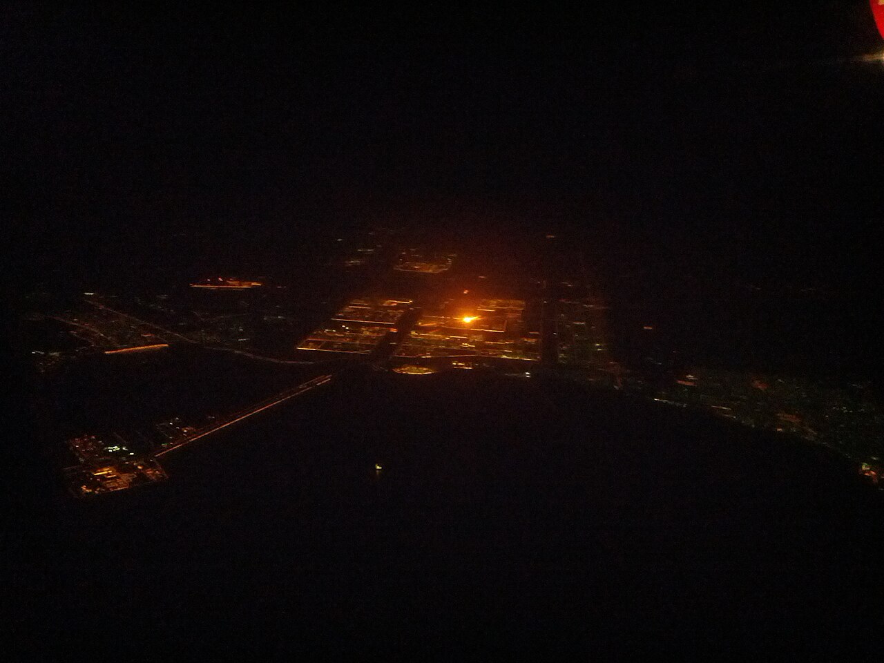 An aerial view of Jubail Industrial City on Saudi Arabia's eastern Gulf coast.