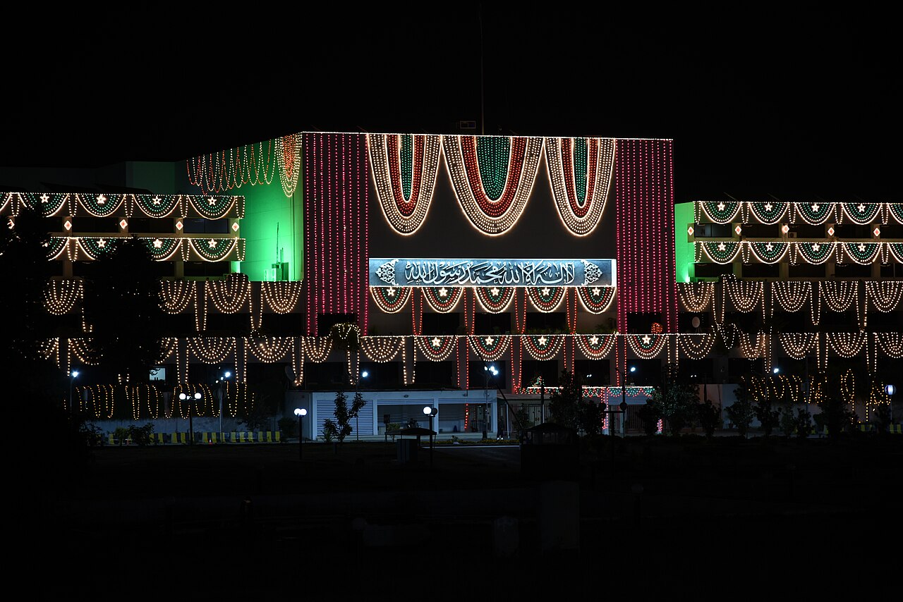 The Parliament House in Islamabad, which houses Pakistan's Senate and National Assembly, photographed in 2018