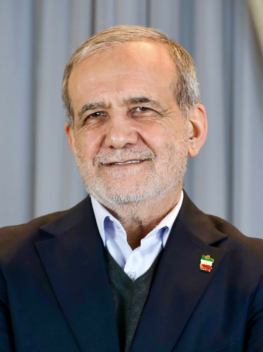 Iranian President Masoud Pezeshkian speaking during an interview in 2025.
