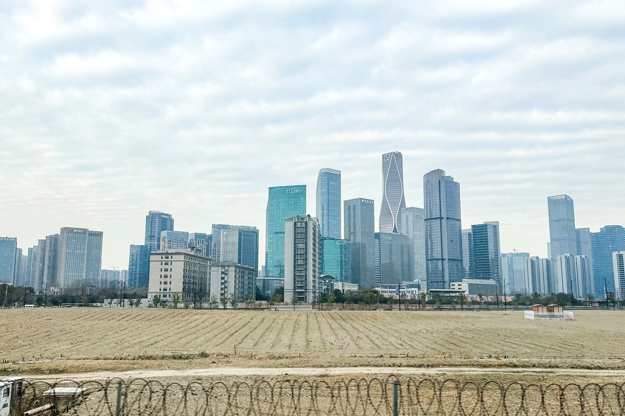 The skyline of Xiaoshan District in Hangzhou, China, where the Pakistan-China business conference was held.