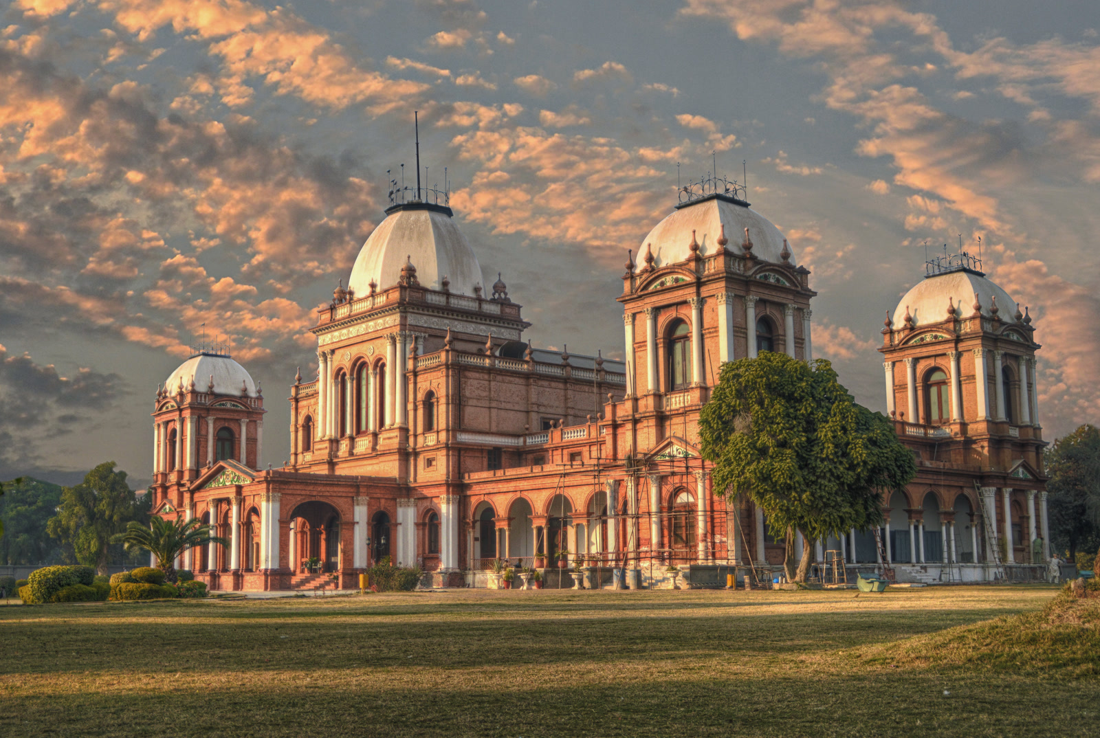 Noor Mahal, the 19th-century palace in Bahawalpur, with its arched facade, domes and manicured grounds