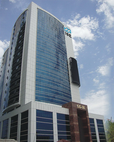 ISE Towers, the Islamabad Stock Exchange building in Islamabad, Pakistan, a tall office block that housed one of Pakistan's predecessor exchanges.