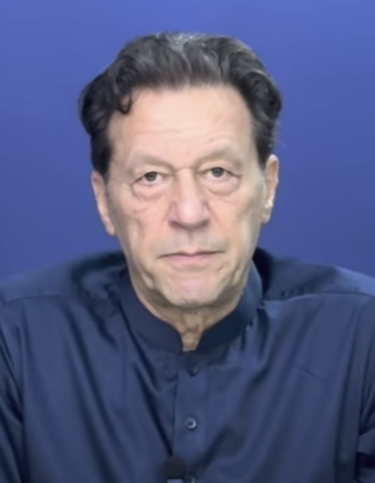 Portrait of Imran Khan, founder of Pakistan Tehreek-e-Insaf, photographed in June 2023