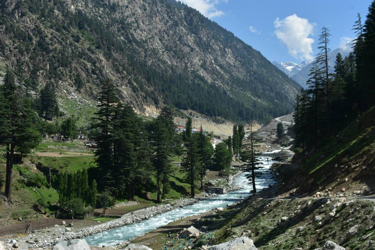 The crash scene after a passenger coach plunged into a ravine in the Charbagh area of Swat, Khyber Pakhtunkhwa.